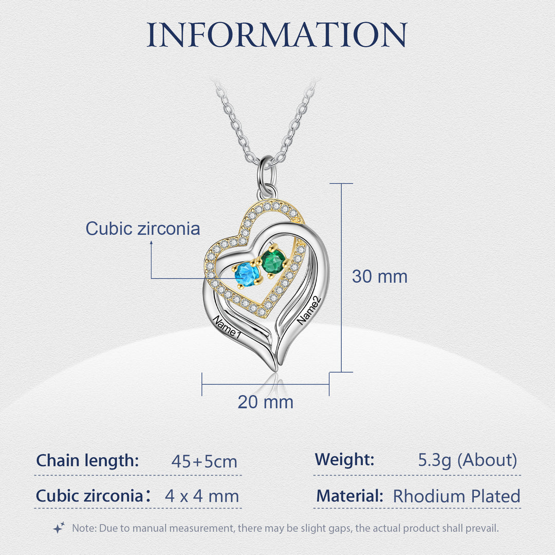 Rhodium Plated Heart Necklace