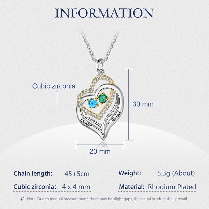 Rhodium Plated Heart Necklace