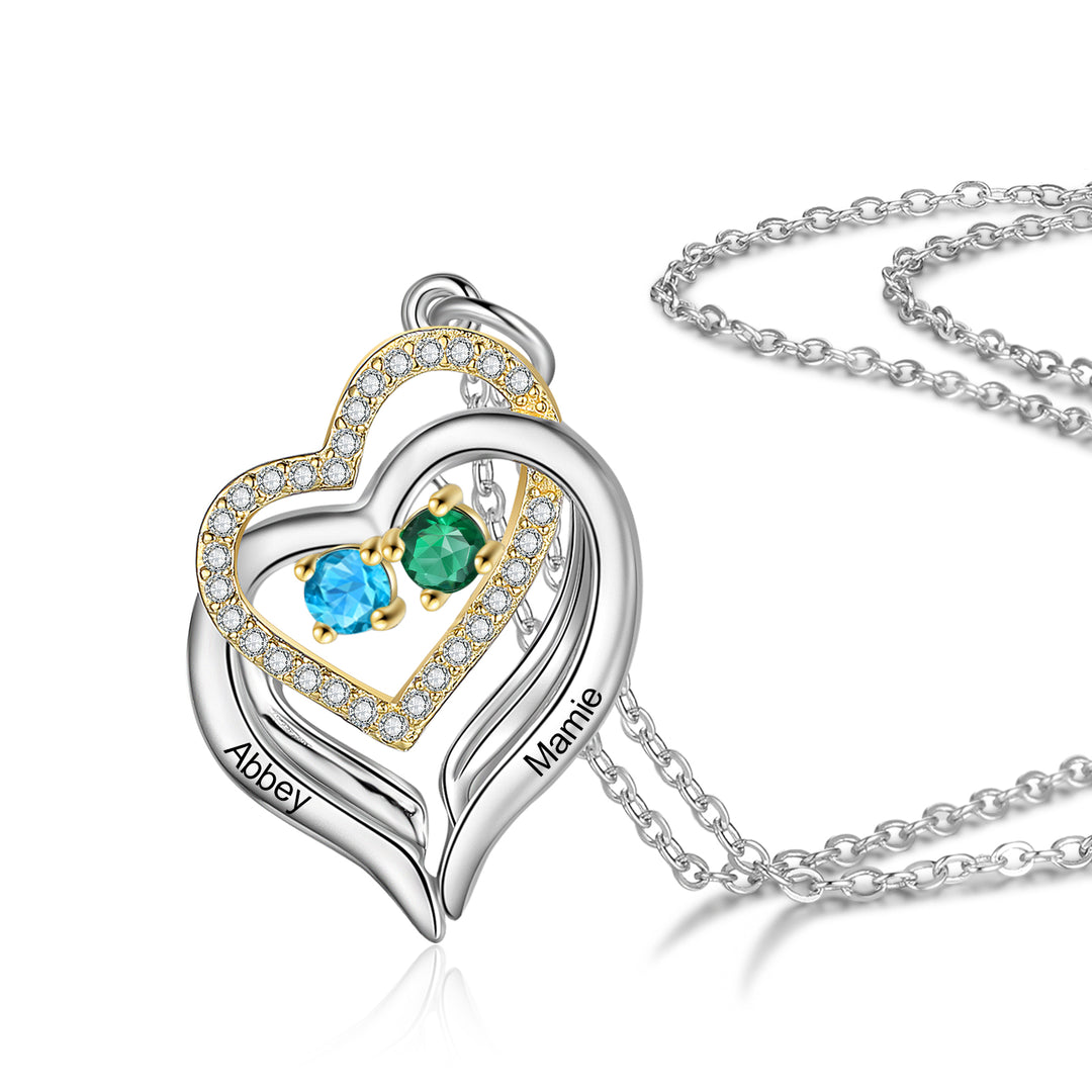 Rhodium Plated Heart Necklace