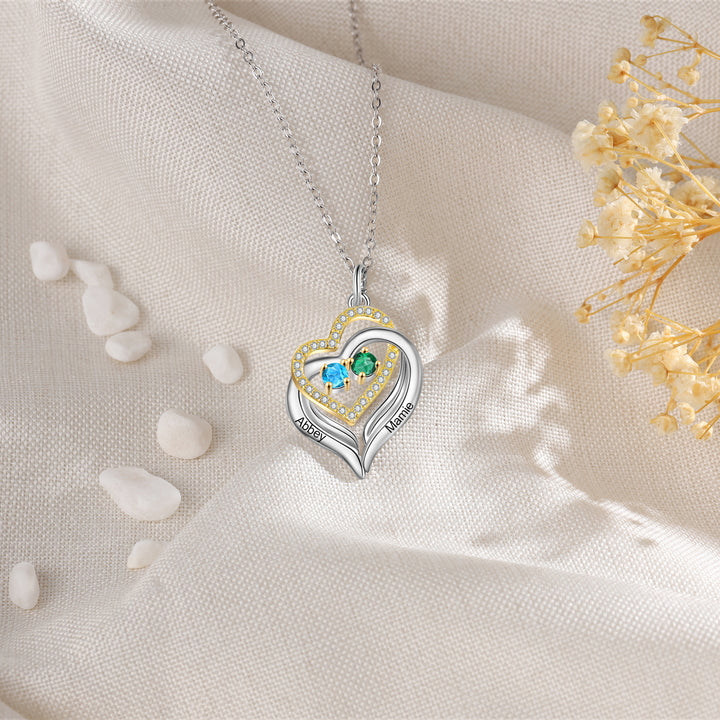 Rhodium Plated Heart Necklace