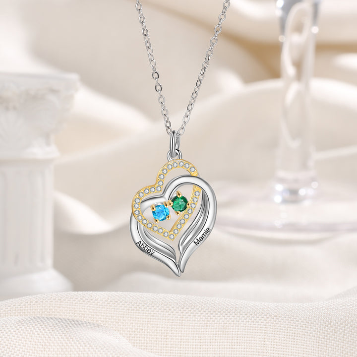 Rhodium Plated Heart Necklace