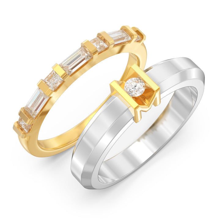 Custom 3D Letter Couple Ring