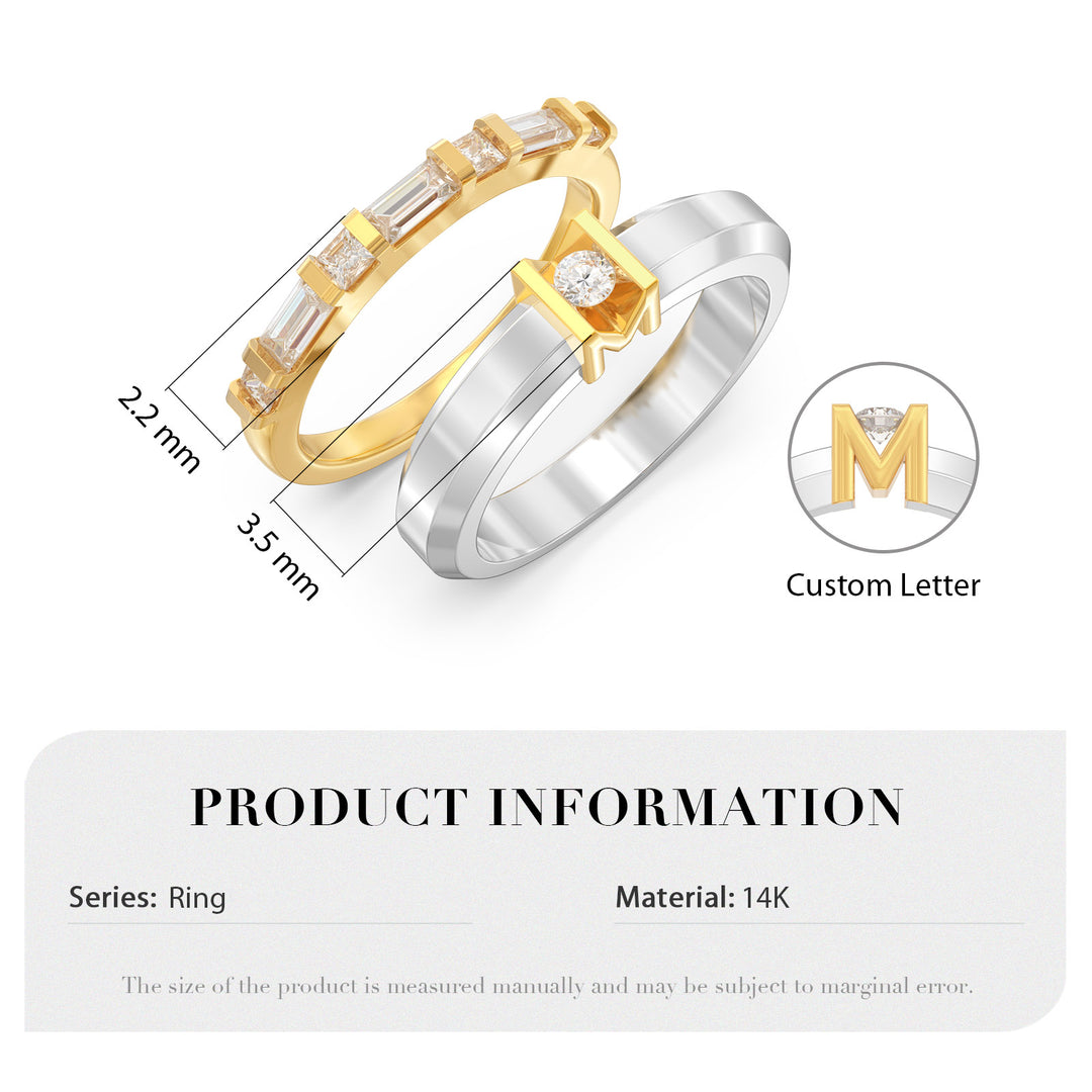 Custom 3D Letter Couple Ring