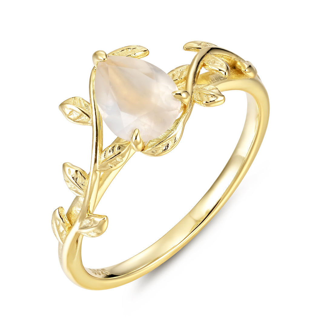 Silver Natural Moonstone Ring