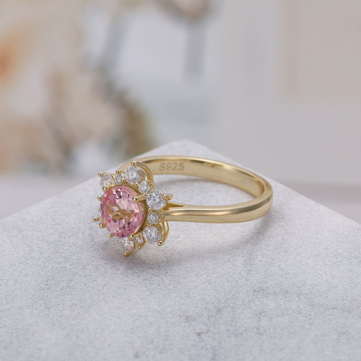 Silver Pink Sapphire Ring