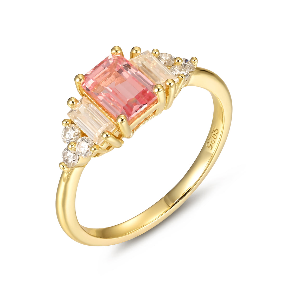 Silver Pink Sapphire Ring
