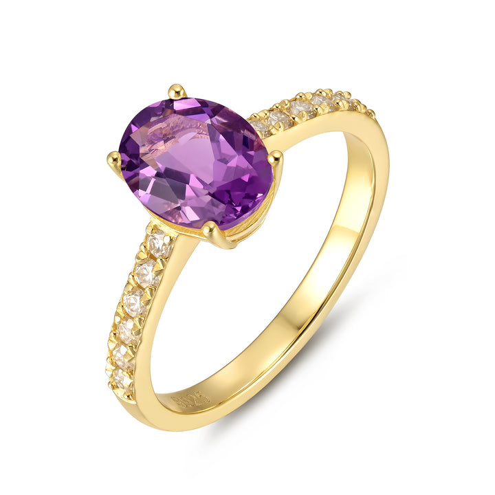Silver Natural Amethyst Ring