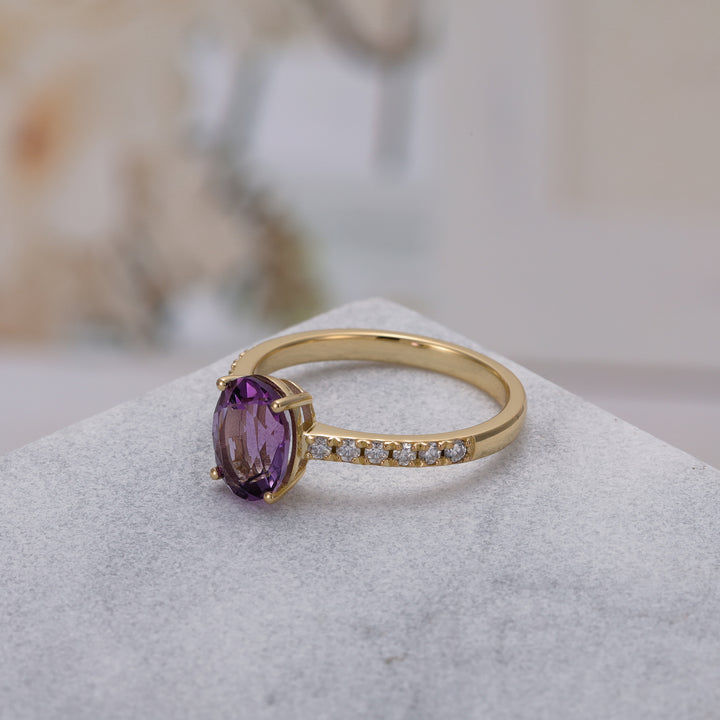 Silver Natural Amethyst Ring