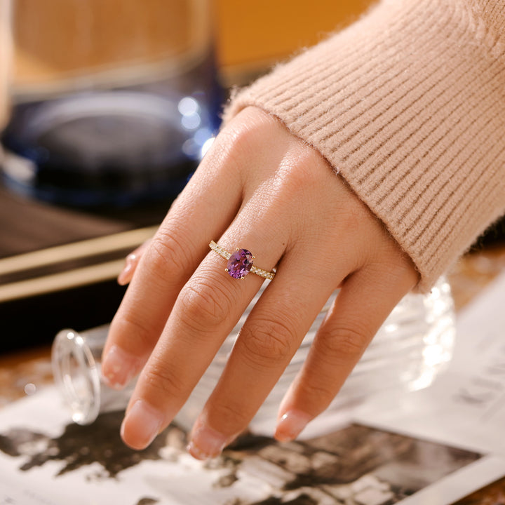 Silver Natural Amethyst Ring