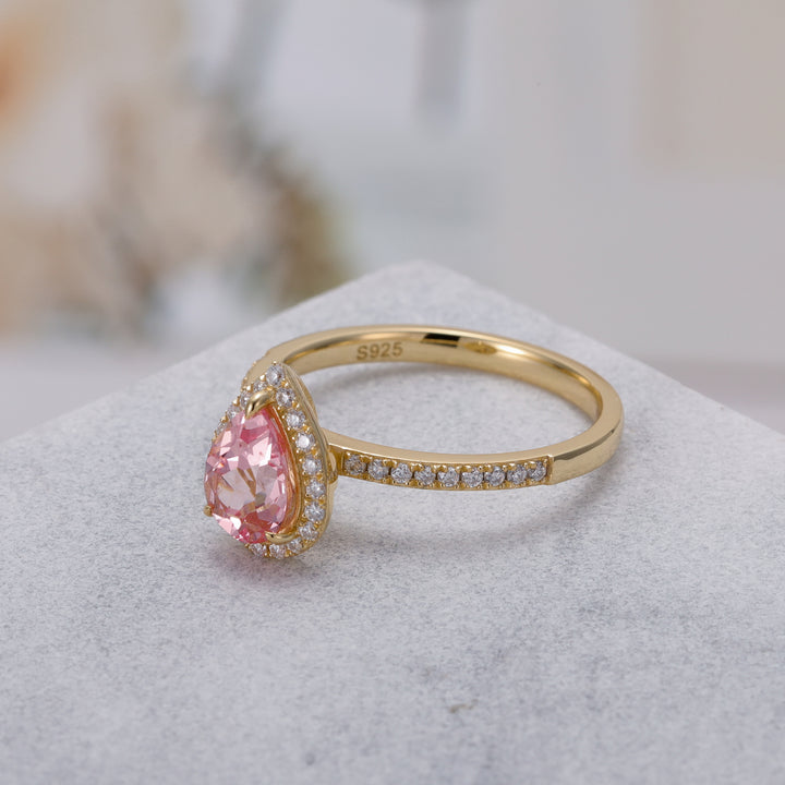 Silver Pink Sapphire Ring