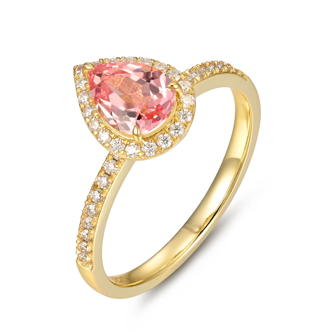Silver Pink Sapphire Ring