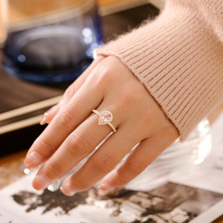 Silver Pink Sapphire Ring