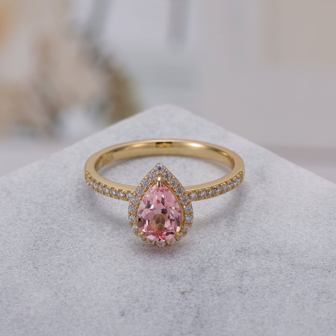 Silver Pink Sapphire Ring