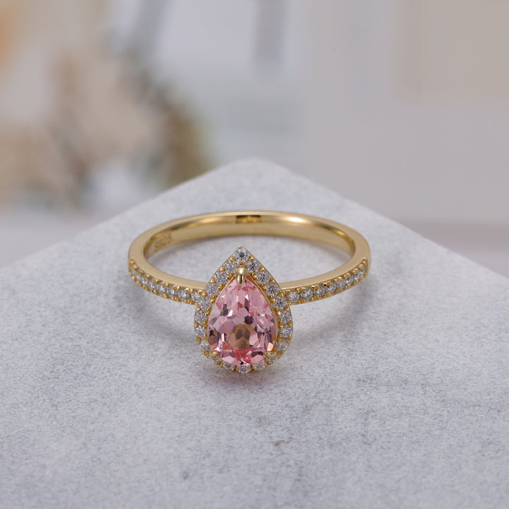 Silver Pink Sapphire Ring