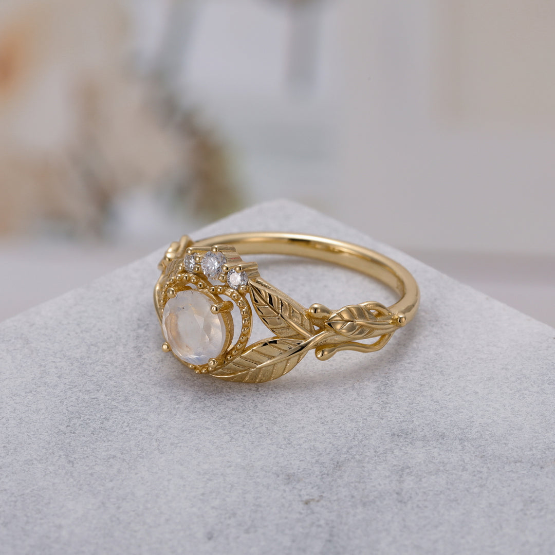 Silver Natural Moonstone Ring
