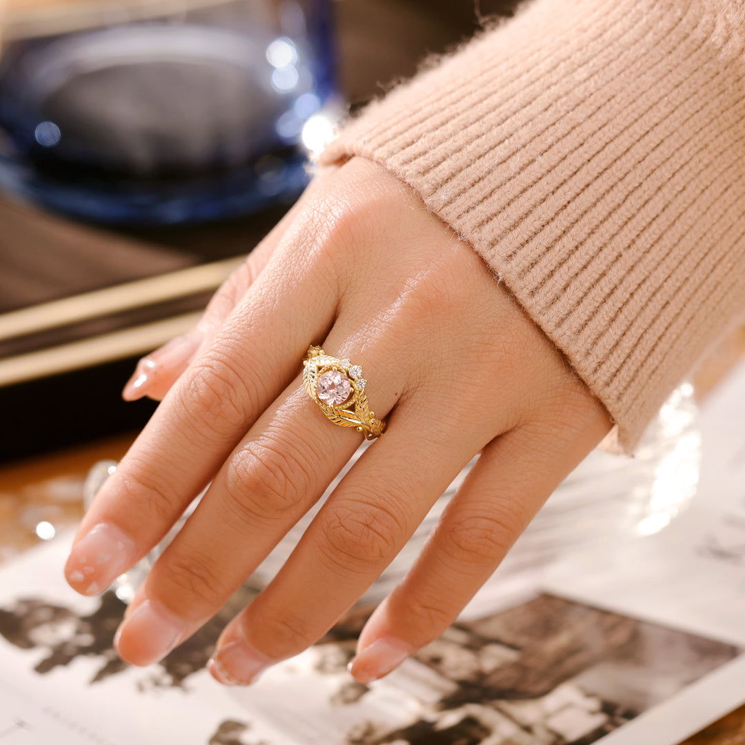 Silver Pink Sapphire Ring