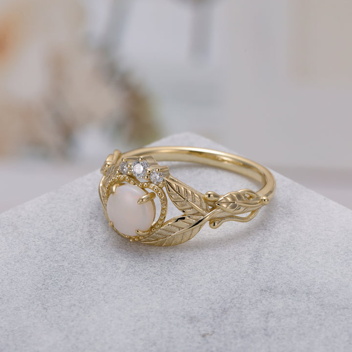 Silver Natural Opal Ring