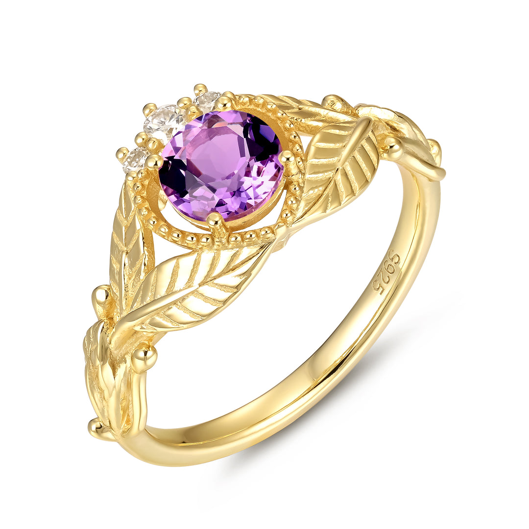 Silver Natural Amethyst Ring