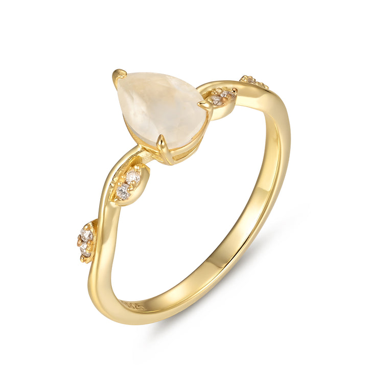 Silver Natural Moonstone Ring