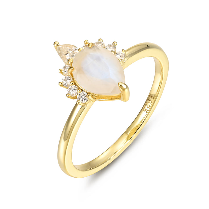 Silver Natural Moonstone Ring