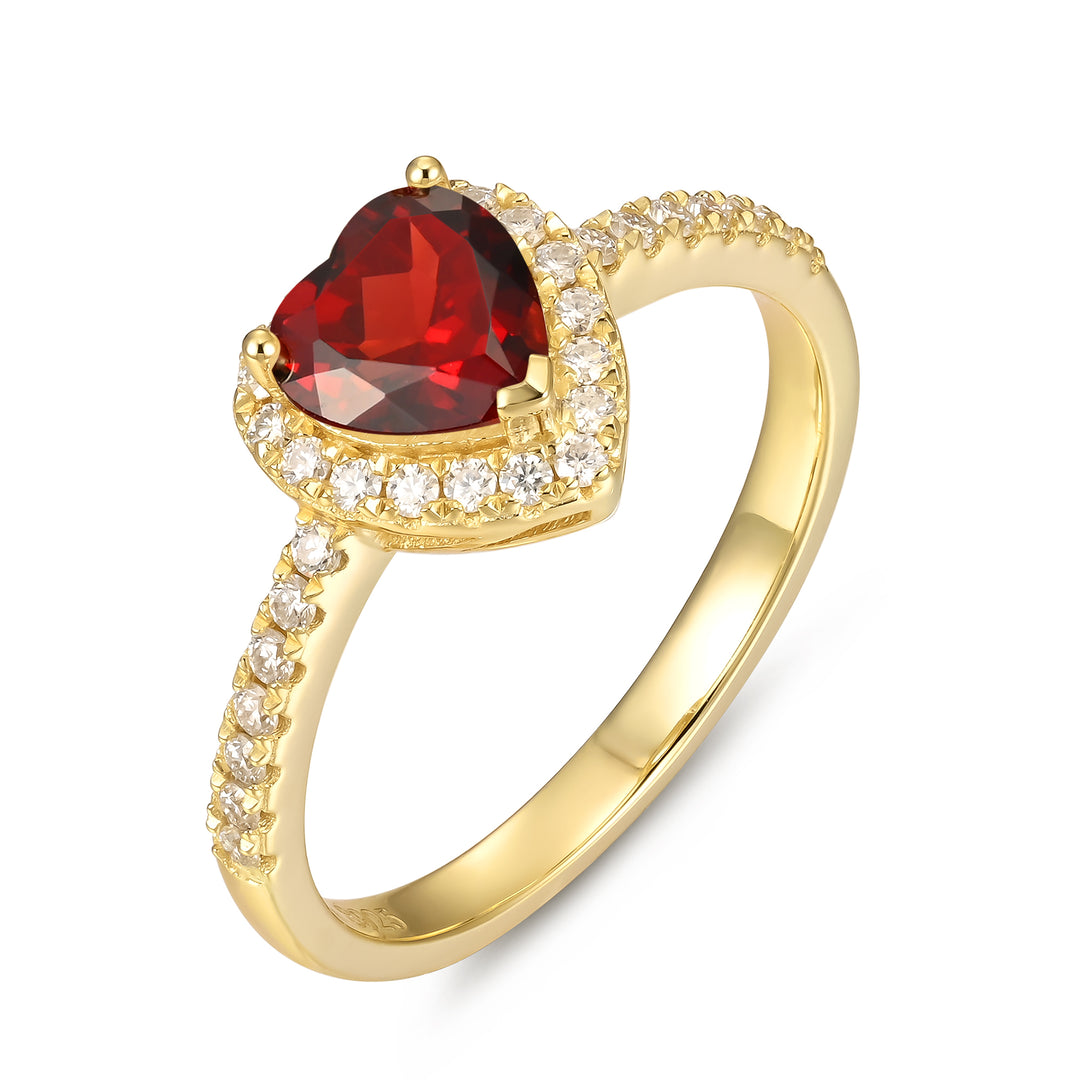 Silver Natural Garnet Ring