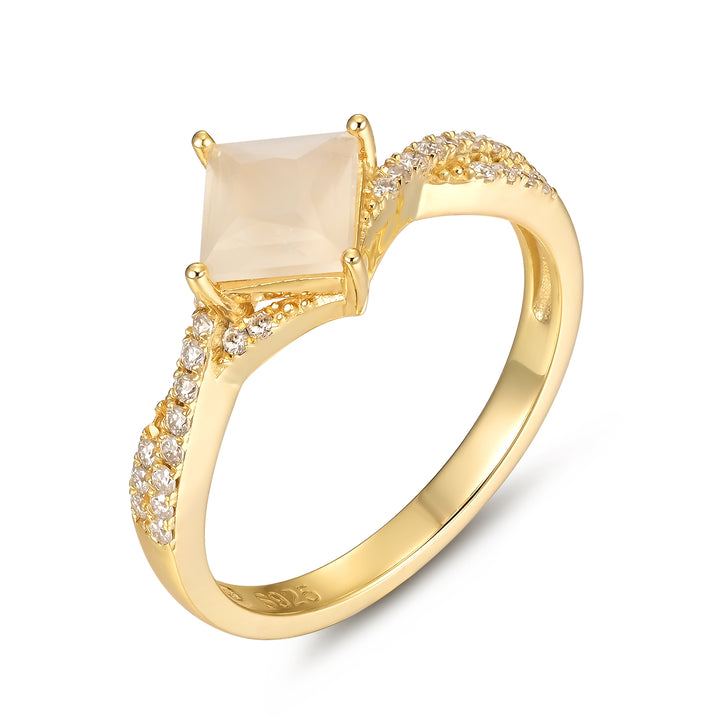 Silver Natural Moonstone Ring