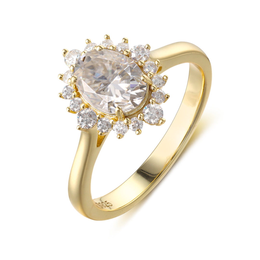 Silver Natural Moissanite Ring