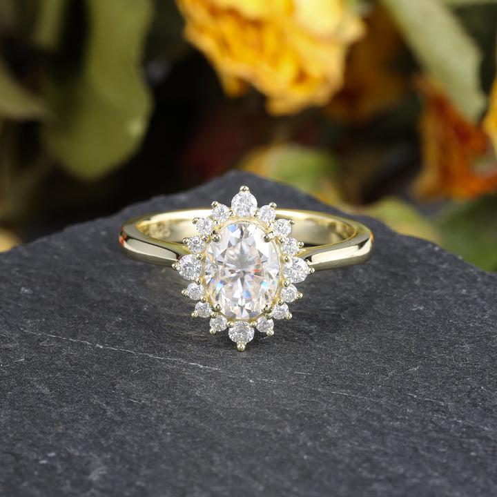 Silver Natural Moissanite Ring