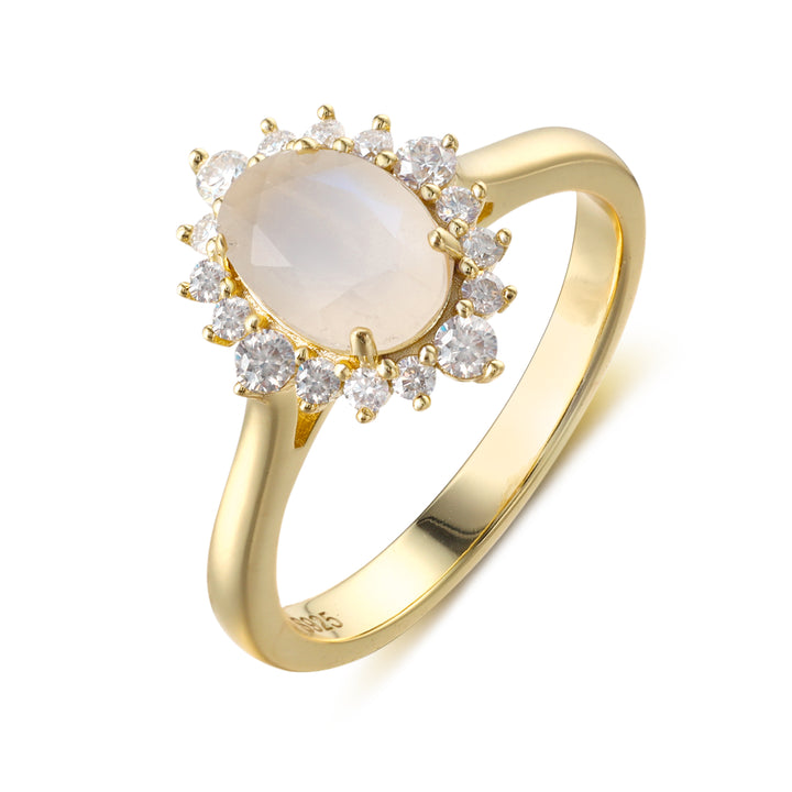 Silver Natural Moonstone Ring