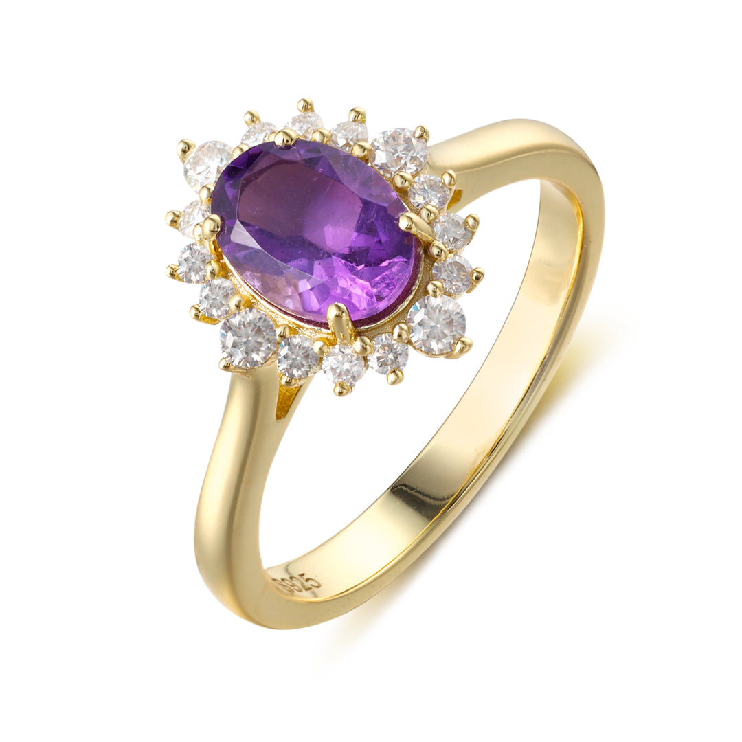 Silver Natural Amethyst Ring