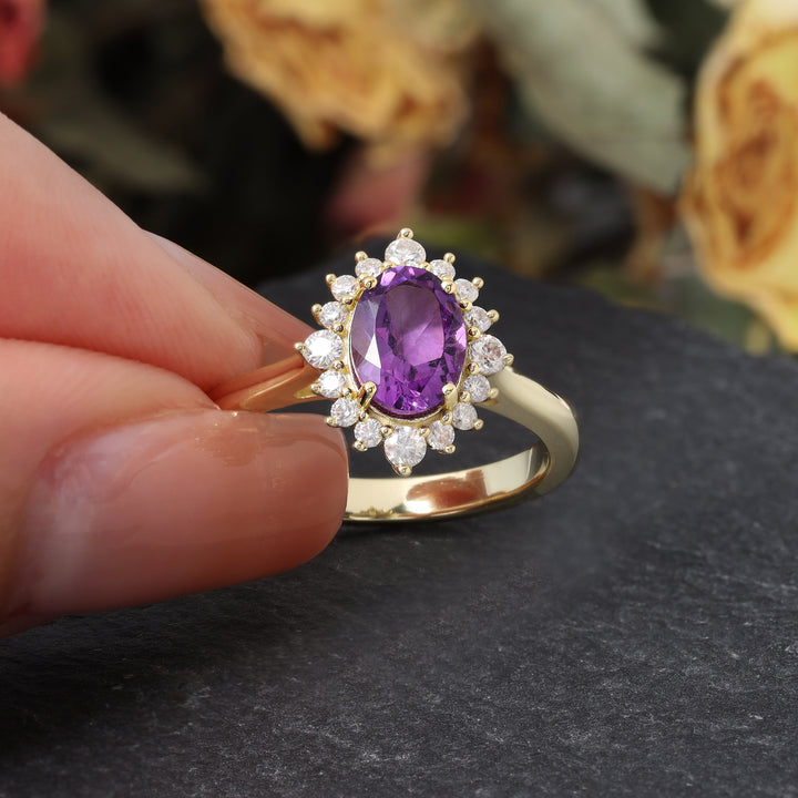 Silver Natural Amethyst Ring