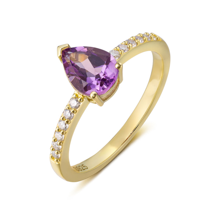 Silver Natural Amethyst Ring