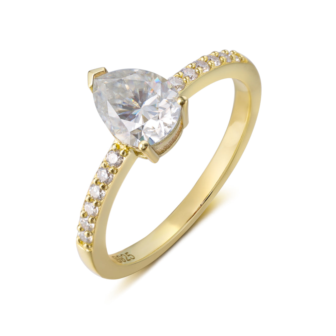 Silver Natural Moissanite Ring