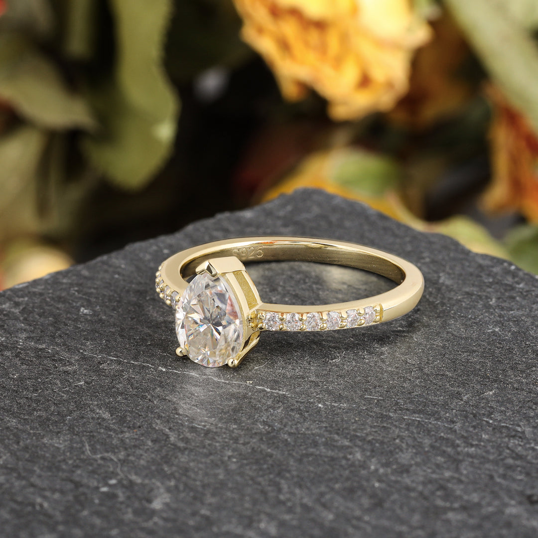 Silver Natural Moissanite Ring