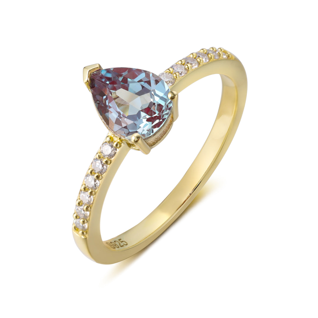 Silver Natural Alexandrite Ring