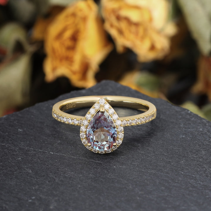 Silver Lab Alexandrite Ring