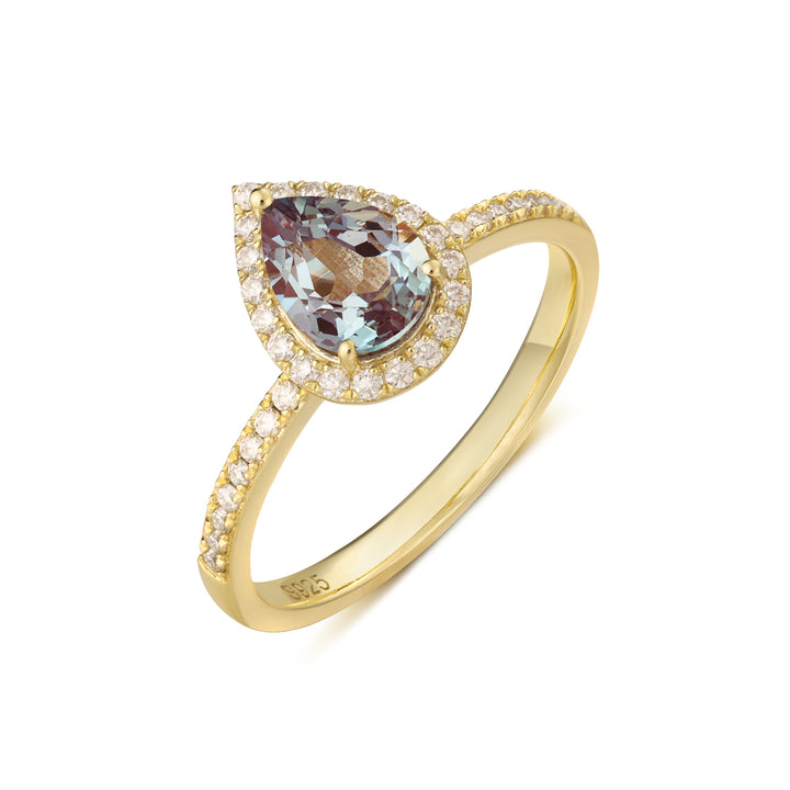 Silver Lab Alexandrite Ring