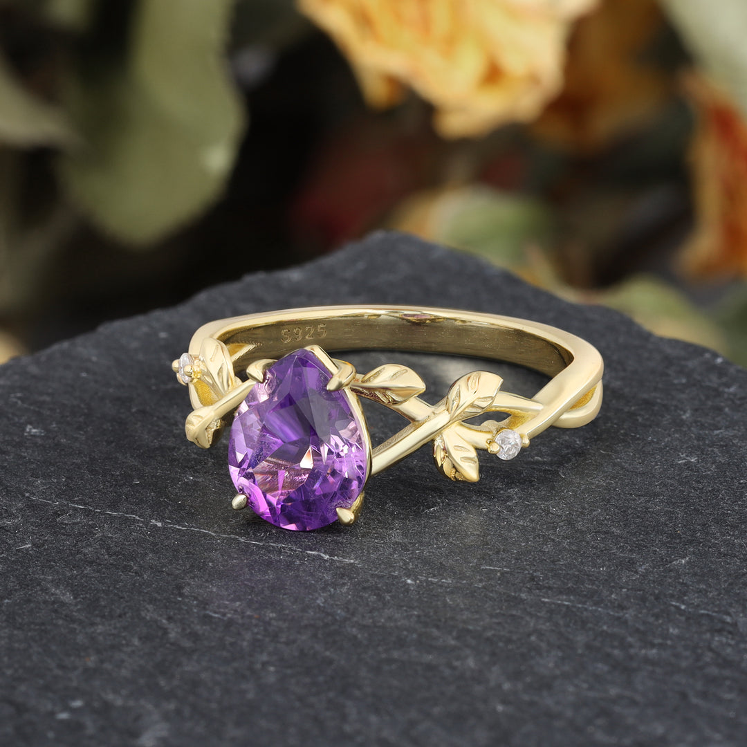 Silver Natural Amethyst Ring