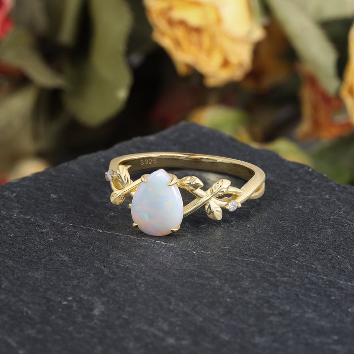 Silver Natural Opal Ring