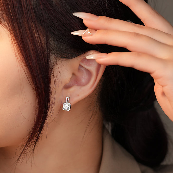 Sterling Silver Moissanite Earrings