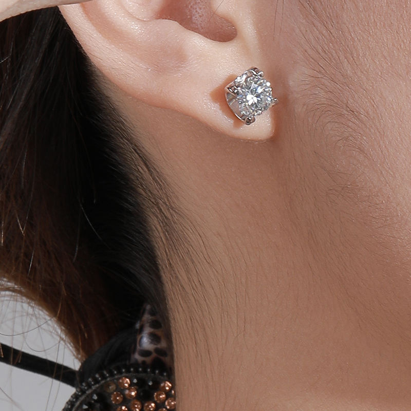 Sterling Silver Moissanite Earrings