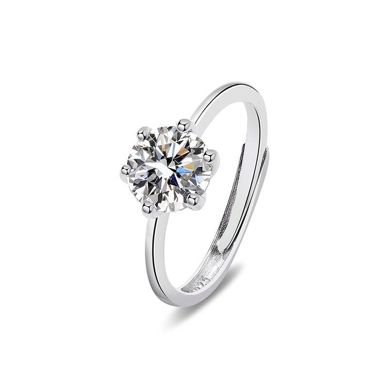 Sterling Silver Moissanite Ring