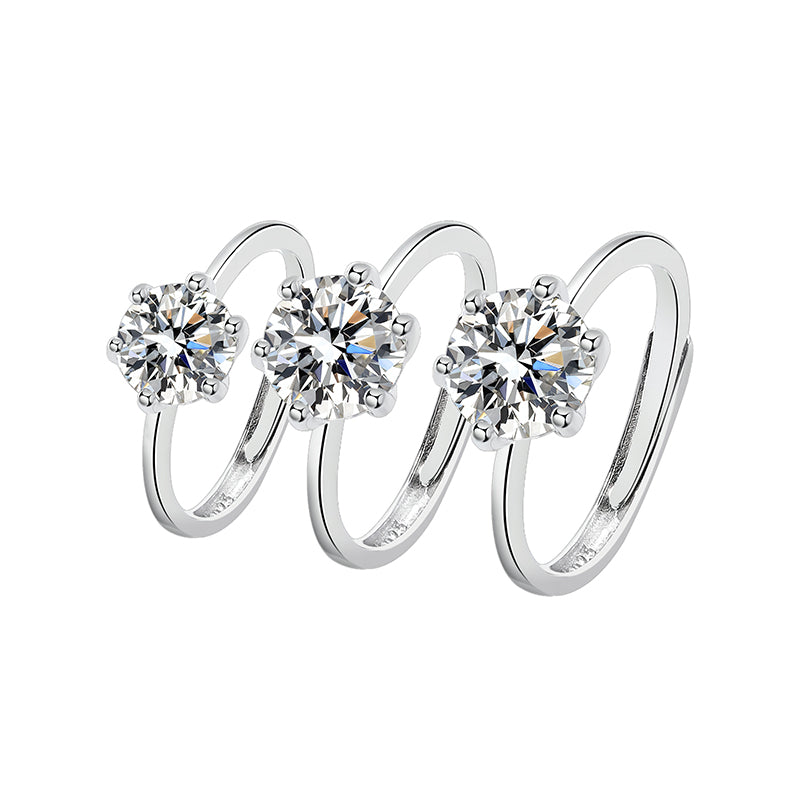 Sterling Silver Moissanite Ring