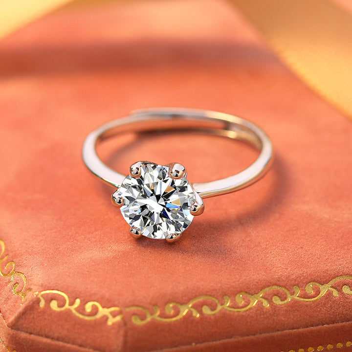 Sterling Silver Moissanite Ring