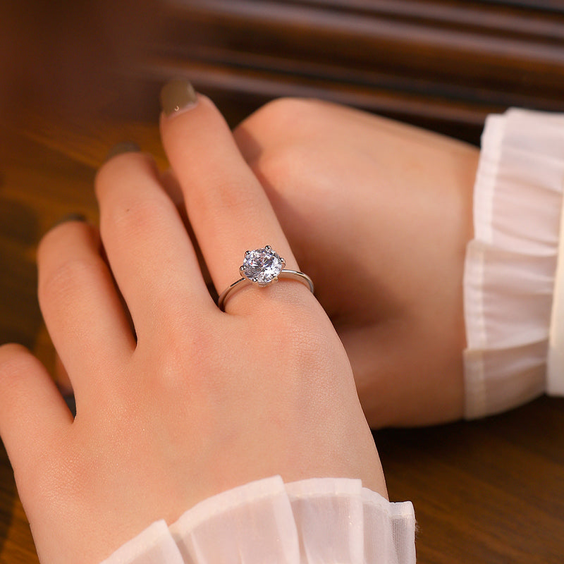 Sterling Silver Moissanite Ring