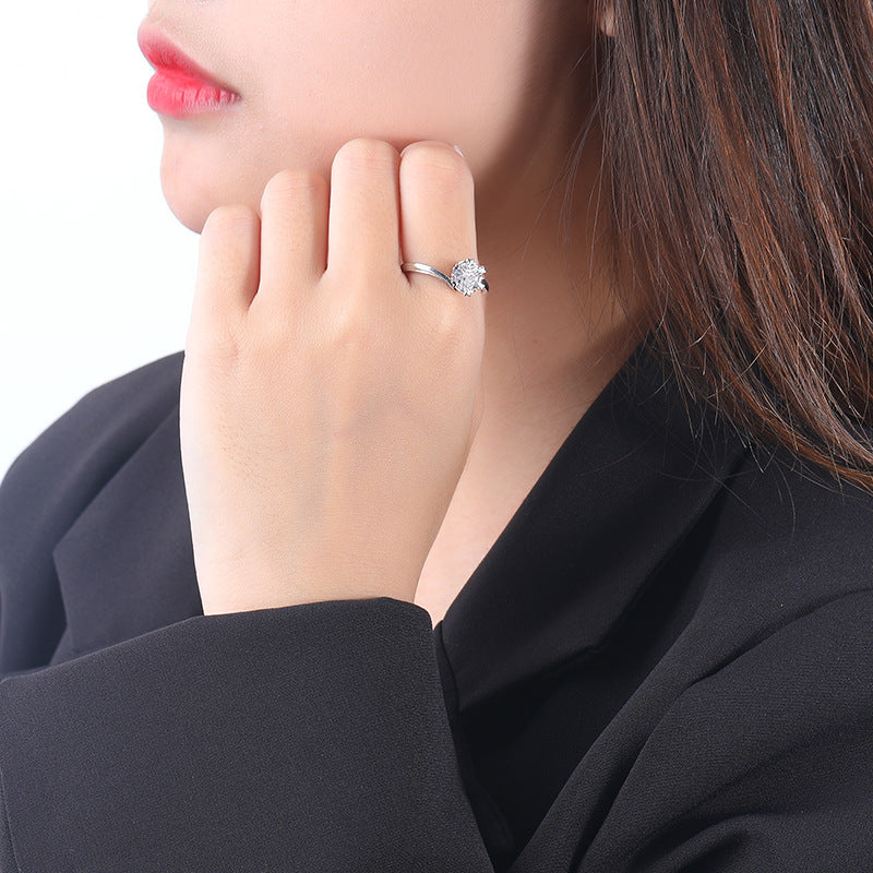Sterling Silver Moissanite Ring