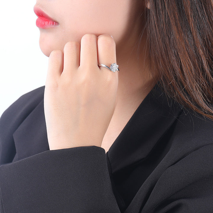 Sterling Silver Moissanite Ring