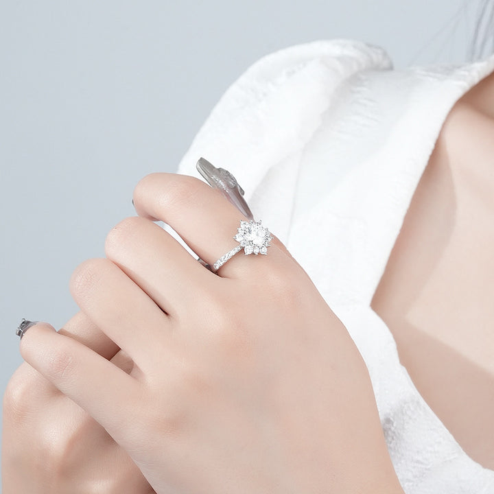 Sterling Silver Moissanite Ring