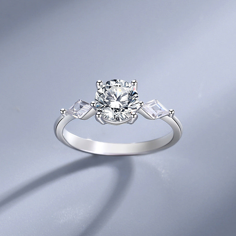 Sterling Silver Moissanite Ring