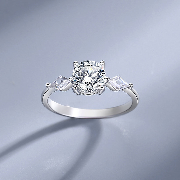Sterling Silver Moissanite Ring